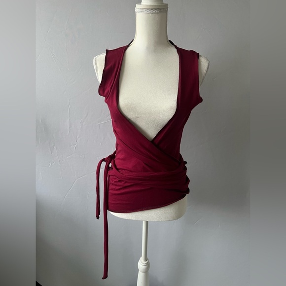 HerbanDevi Tops - HerbanDevil Burgundy Layer Me Vest Wrap